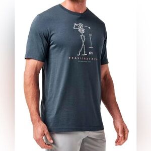 Travis Mathew Mens T-Shirt Graphic Lost Swing Premium Shirt Blue Size M
